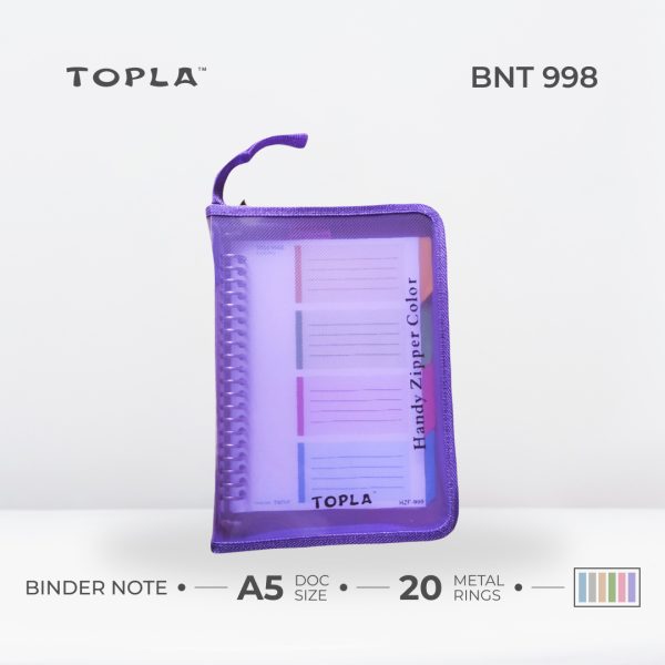 Binder Note Zipper BNT 998 A5 | Binder Notebook by Topla