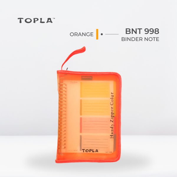 Binder Note Zipper BNT 998 A5 - Oranye | Binder Notebook by Topla