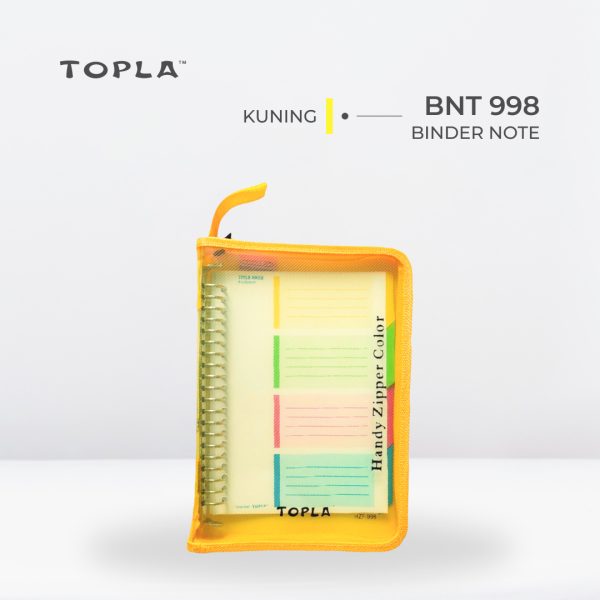 Binder Note Zipper BNT 998 A5 - Kuning | Binder Notebook by Topla