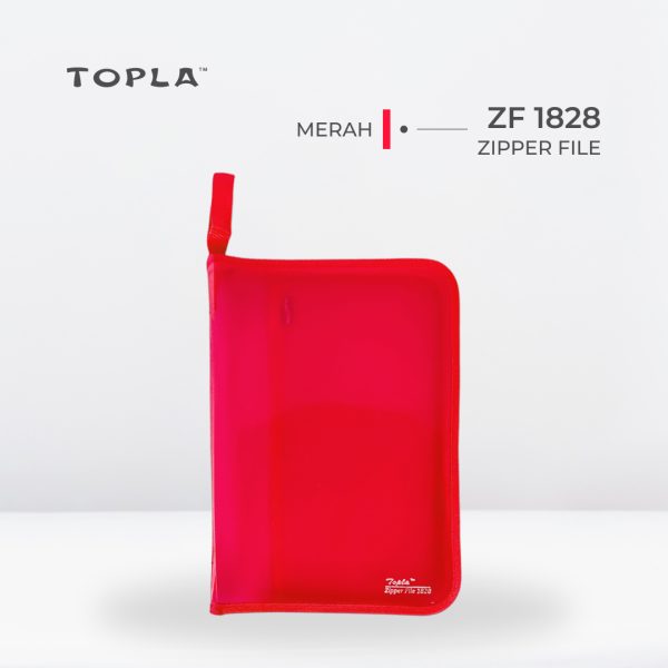 Zipper File ZF 1828 F4 - Merah | Map Dokumen by Topla