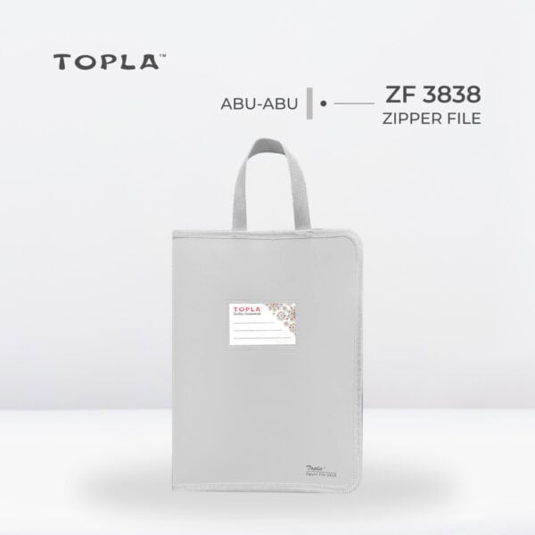 Zipper File ZF 3838 A4 - Abu | Map Dokumen by Topla