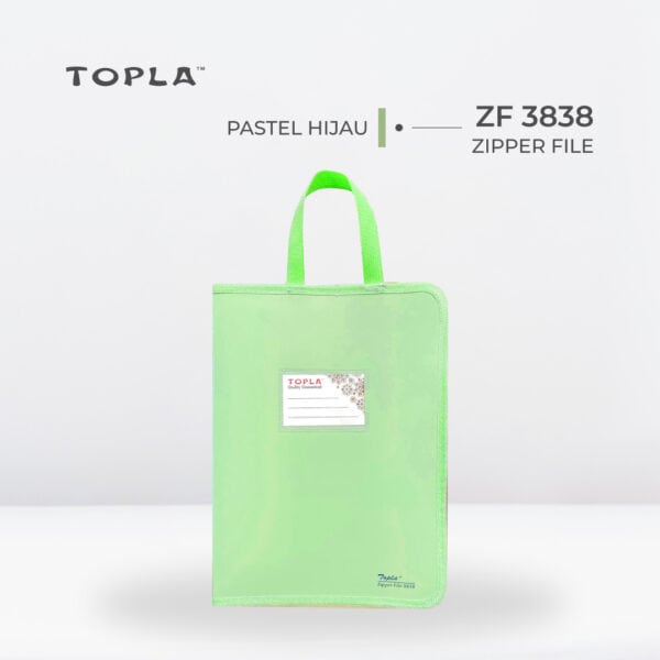 Zipper File ZF 3838 A4 - Pastel Hijau | Map Dokumen by Topla